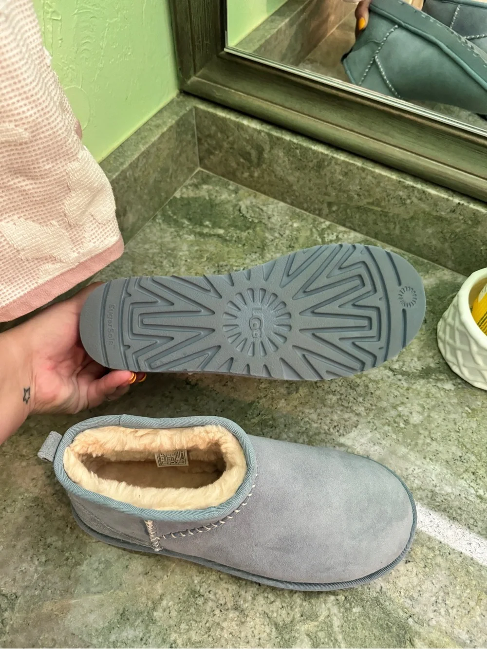 Blue MadHappy x Ugg mini boots